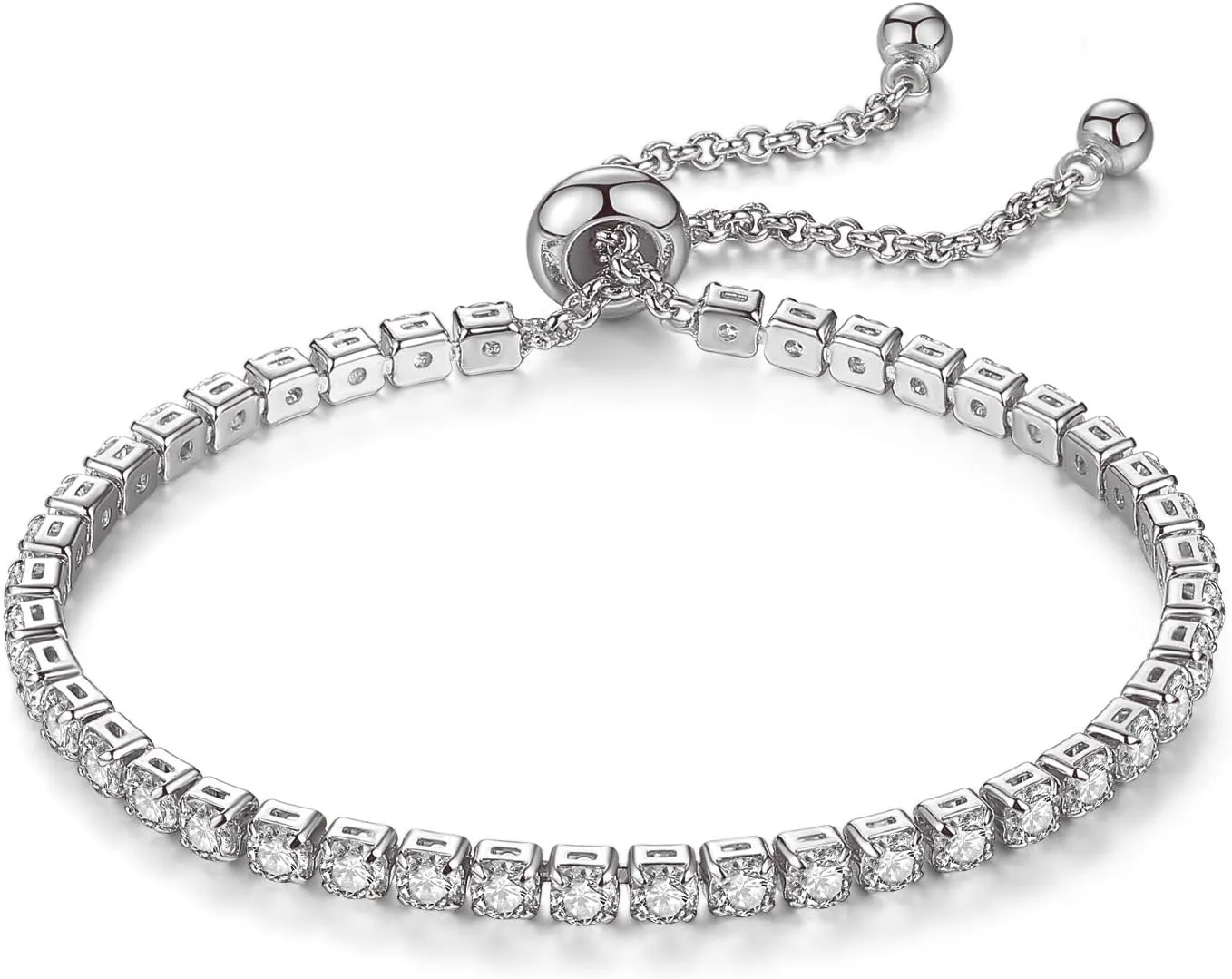 Adjustable Tennis Bracelet for Women - 14K Gold/White Gold Plated Bracelets