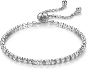 Adjustable Tennis Bracelet for Women - 14K Gold/White Gold Plated Bracelets