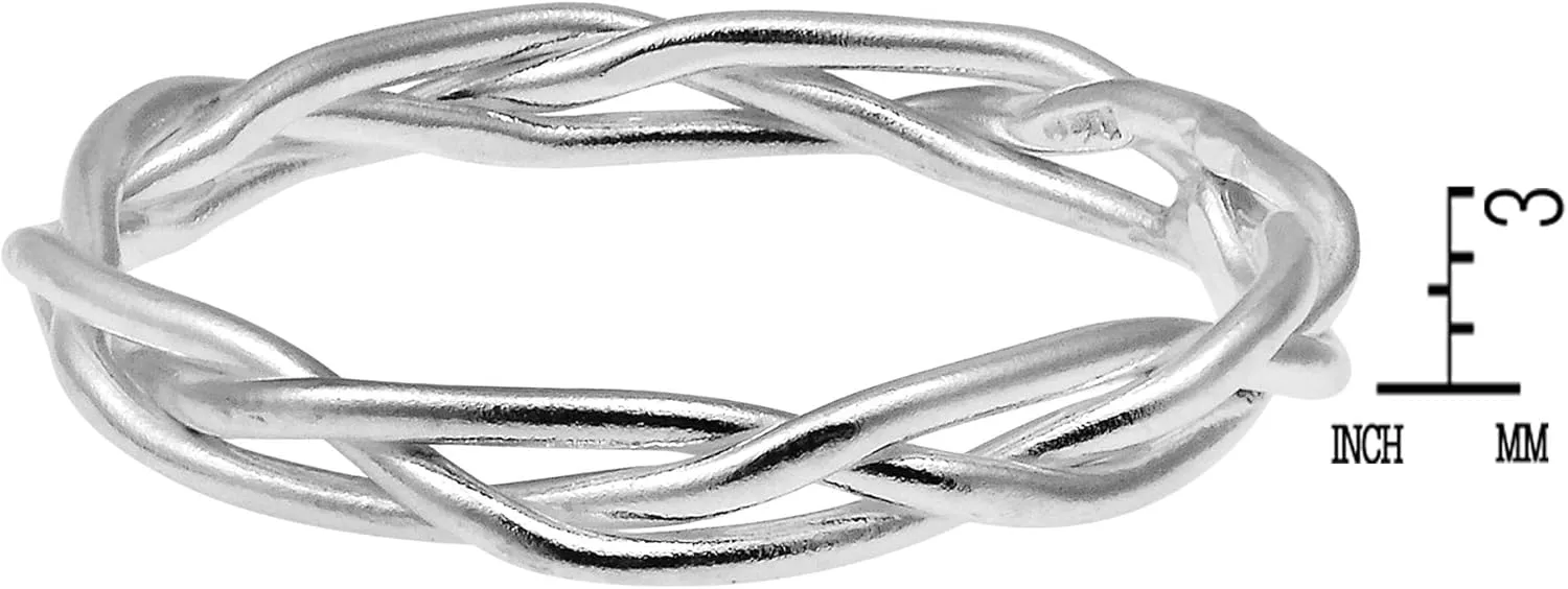 AeraVida Crown of Thorn Weave Wire Braid .925 Gold plated/Sterling Silver Band Ring | Crown of Thorns Rings | Ring Sterling Silver Rings Women