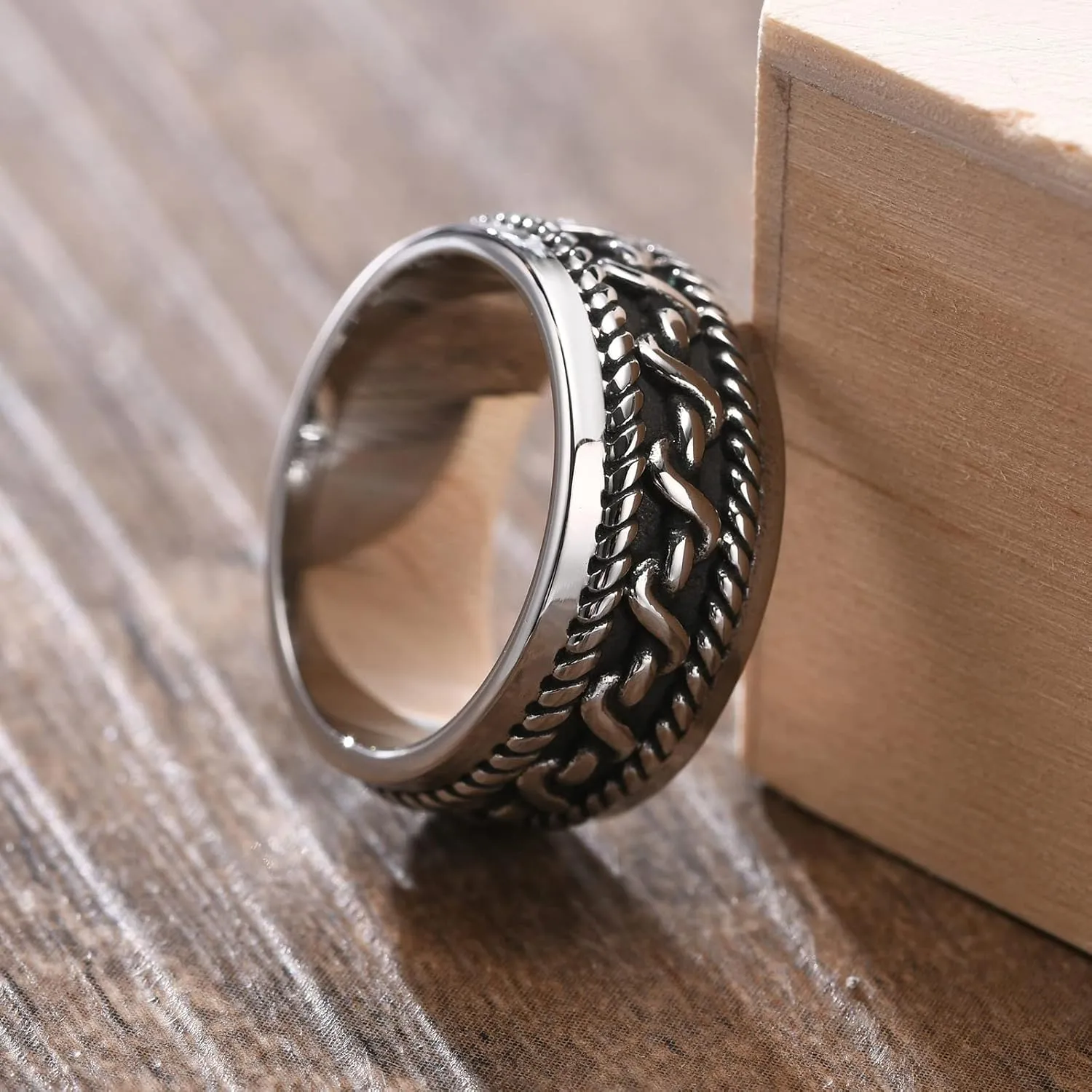 Aienid Stainless Steel Couple Ring Customizable 9MM Silver Ring Set for Men Engagement Wedding Ring for Couple
