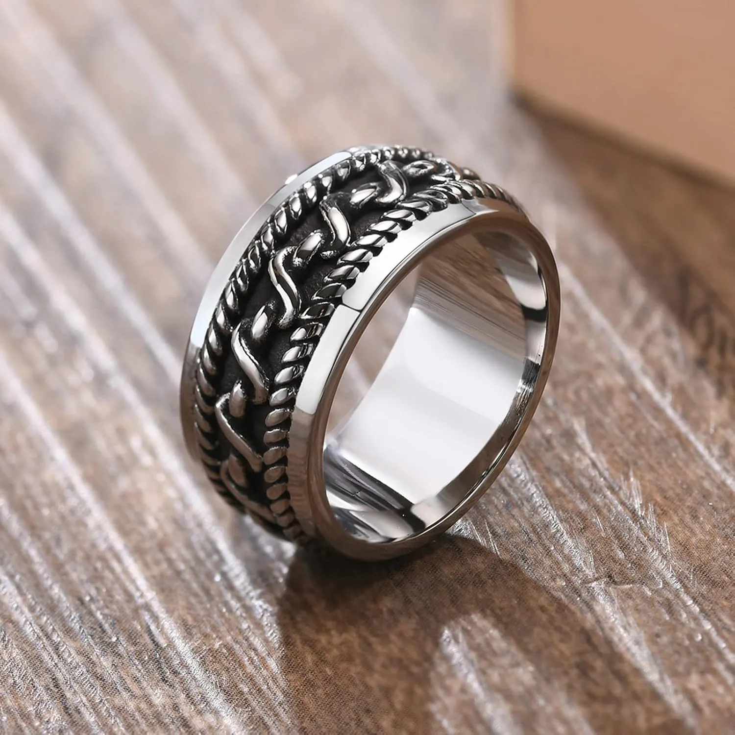 Aienid Stainless Steel Couple Ring Customizable 9MM Silver Ring Set for Men Engagement Wedding Ring for Couple