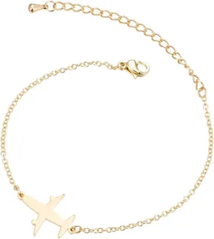 Airplane Bracelets for Women Birthday Christmas Daughter Family Adjustable Stainless Steel