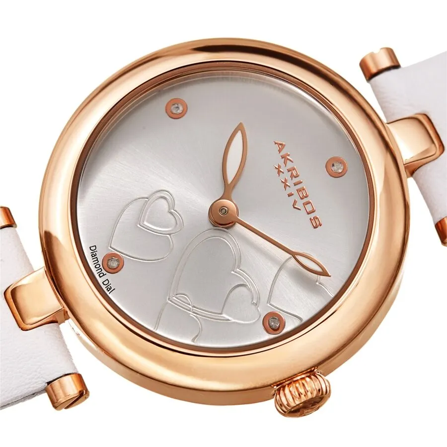 Akribos Xxiv Quartz Diamond White Dial Ladies Watch AK1044WTR