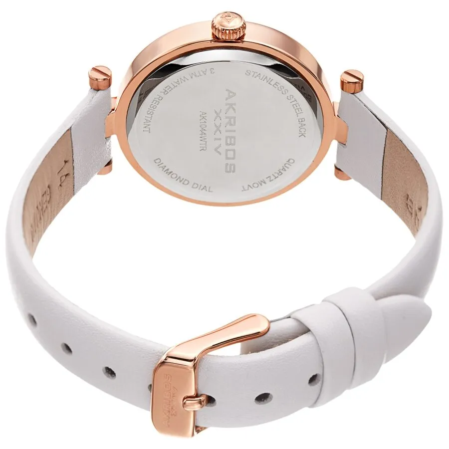 Akribos Xxiv Quartz Diamond White Dial Ladies Watch AK1044WTR