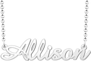 Allison Name Necklace Personalized Sterling Silver Custom Name Necklace for Women