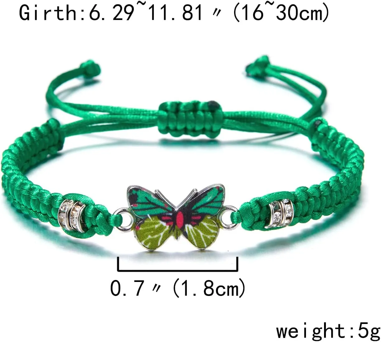 Always Believe in Yourself Butterfly Bracelet - Cute Charm Bracelets for Women, Adjustable Braided Rope, Lucky Friendship Matching Bracelet