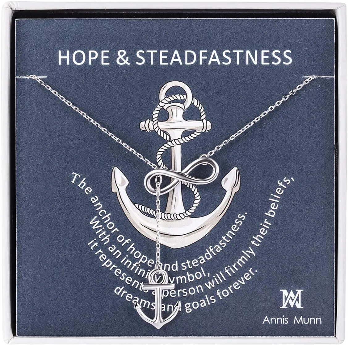 Anchor Infinity Pendant Women Necklace 925 Sterling Silver Women Jewelry Y shaped Adjustable Necklace Gifts for Her