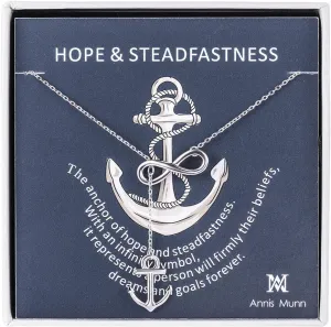 Anchor Infinity Pendant Women Necklace 925 Sterling Silver Women Jewelry Y shaped Adjustable Necklace Gifts for Her