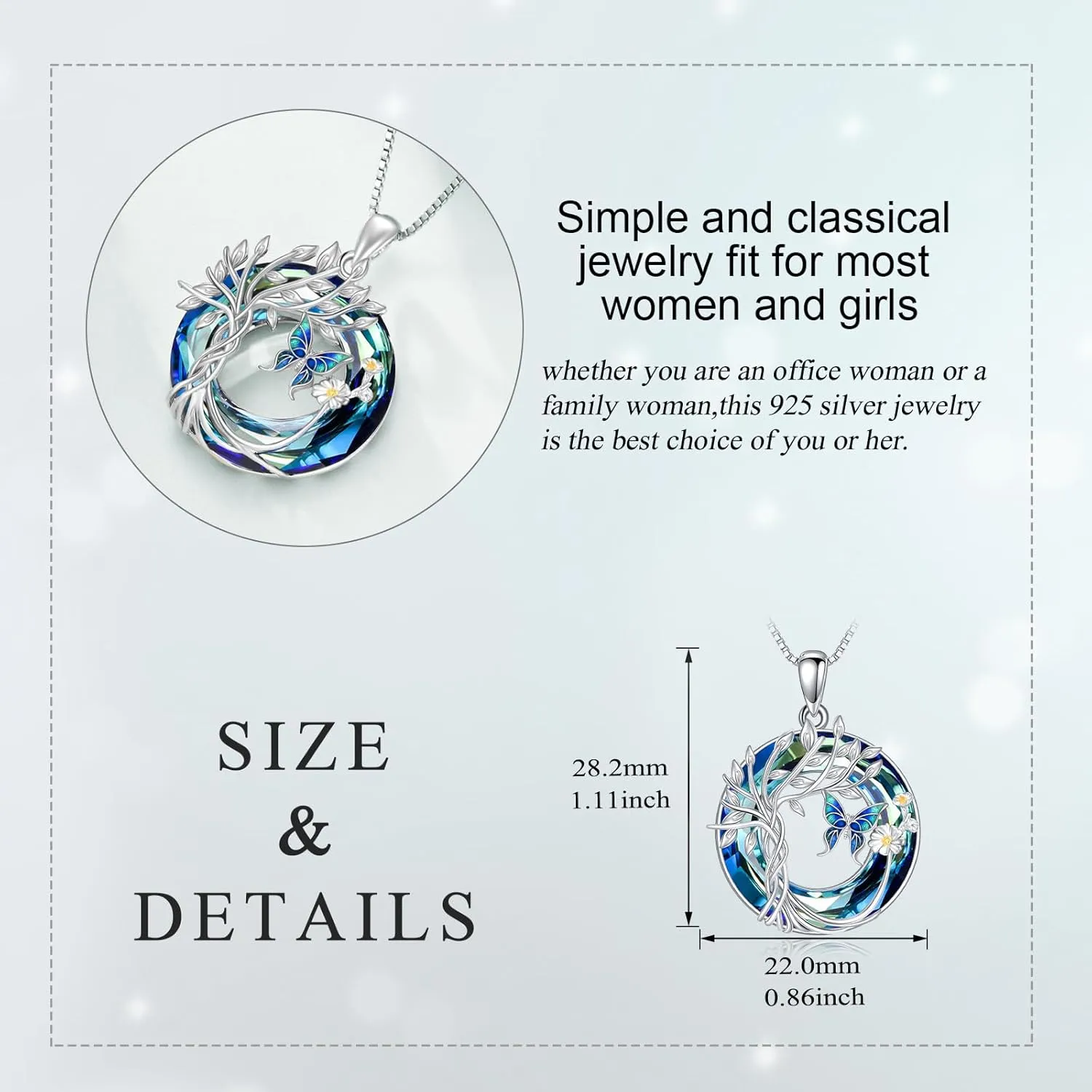 Animals Necklace for Women S925 Sterling Silver Cat/Turtle/Flamingo/Panda/Fox/Hummingbird Crystal Pendant Necklaces Jewelry