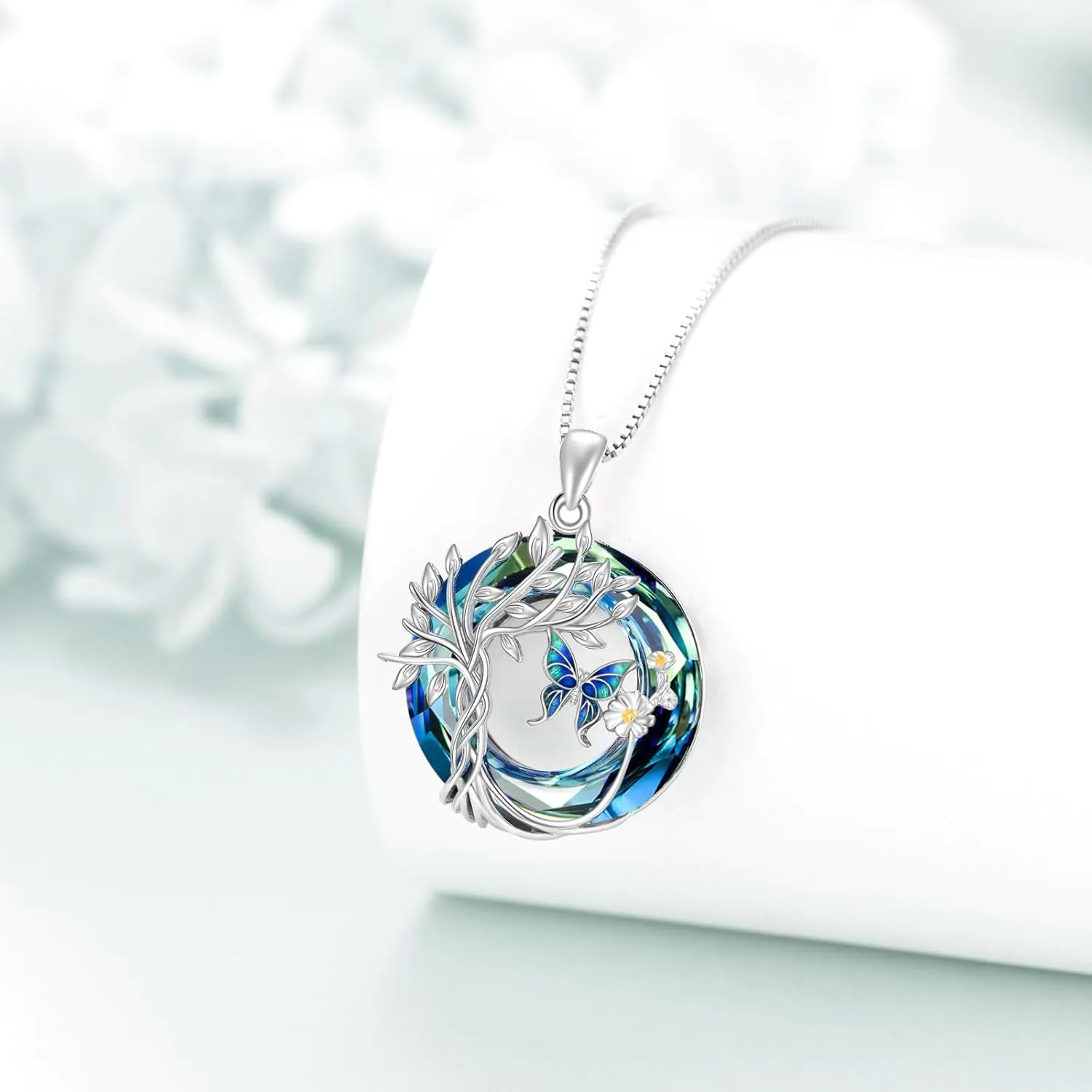 Animals Necklace for Women S925 Sterling Silver Cat/Turtle/Flamingo/Panda/Fox/Hummingbird Crystal Pendant Necklaces Jewelry