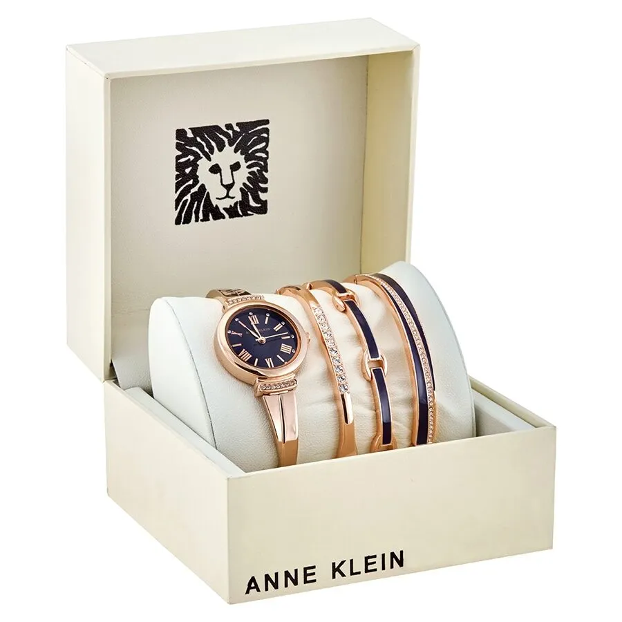 Anne Klein Navy Dial Ladies Watch Set AK-3414NRST