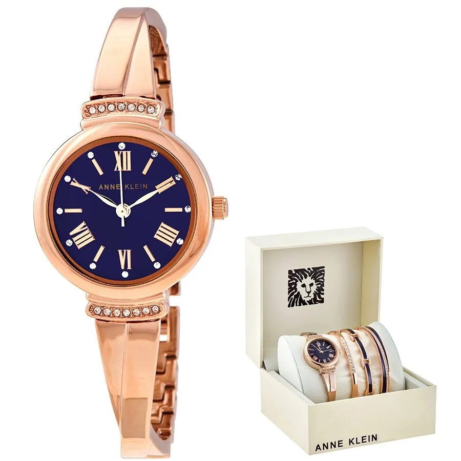 Anne Klein Navy Dial Ladies Watch Set AK-3414NRST