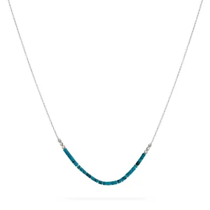 Annika Bella Turquoise Necklace - Beaded Necklaces, 925 Sterling Silver Chain, Turquoise Jewelry for Women, Beaded Jewelry for Summer, Dainty Gift for Her