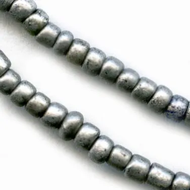Antique French matte aluminum glass seed bead Size 10 . 58-9 gram hank. b17-105