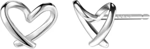 AoedeJ Minimalist Heart Stud Earrings Sterling Silver Earrings Small Heart Earrings