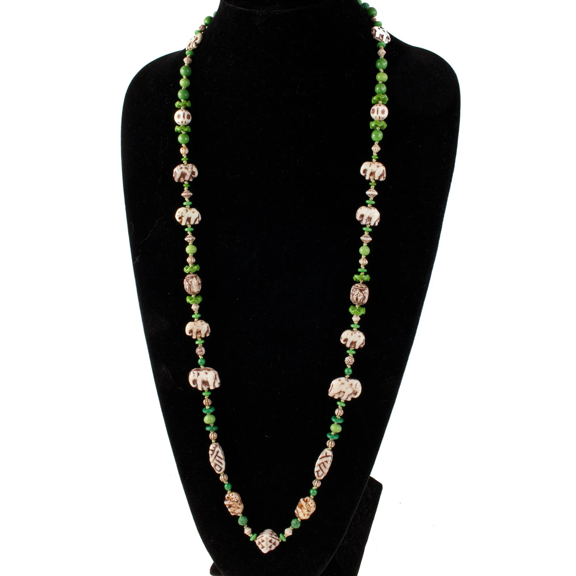 Art Deco Egypian Revival style 1920s Neiger Brother's bead necklace 36 inches. nlbd2211