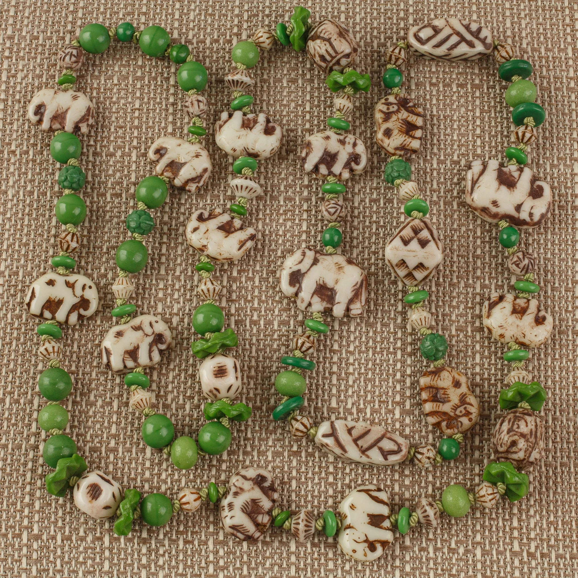 Art Deco Egypian Revival style 1920s Neiger Brother's bead necklace 36 inches. nlbd2211