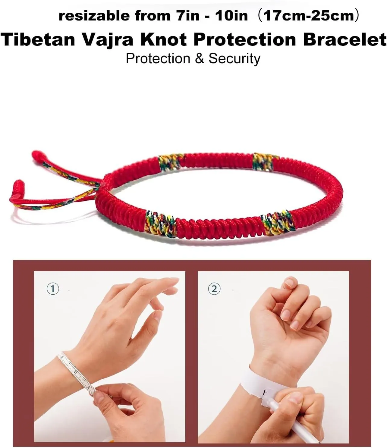 Authentic Blessed Tibetan Monks Buddhism Protection Ankle Bracelet for Women and Men with a Talisman