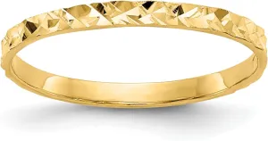 Avariah 10K Yellow Gold Diamond-cut Design Band s Ring - Ring Size 3.0