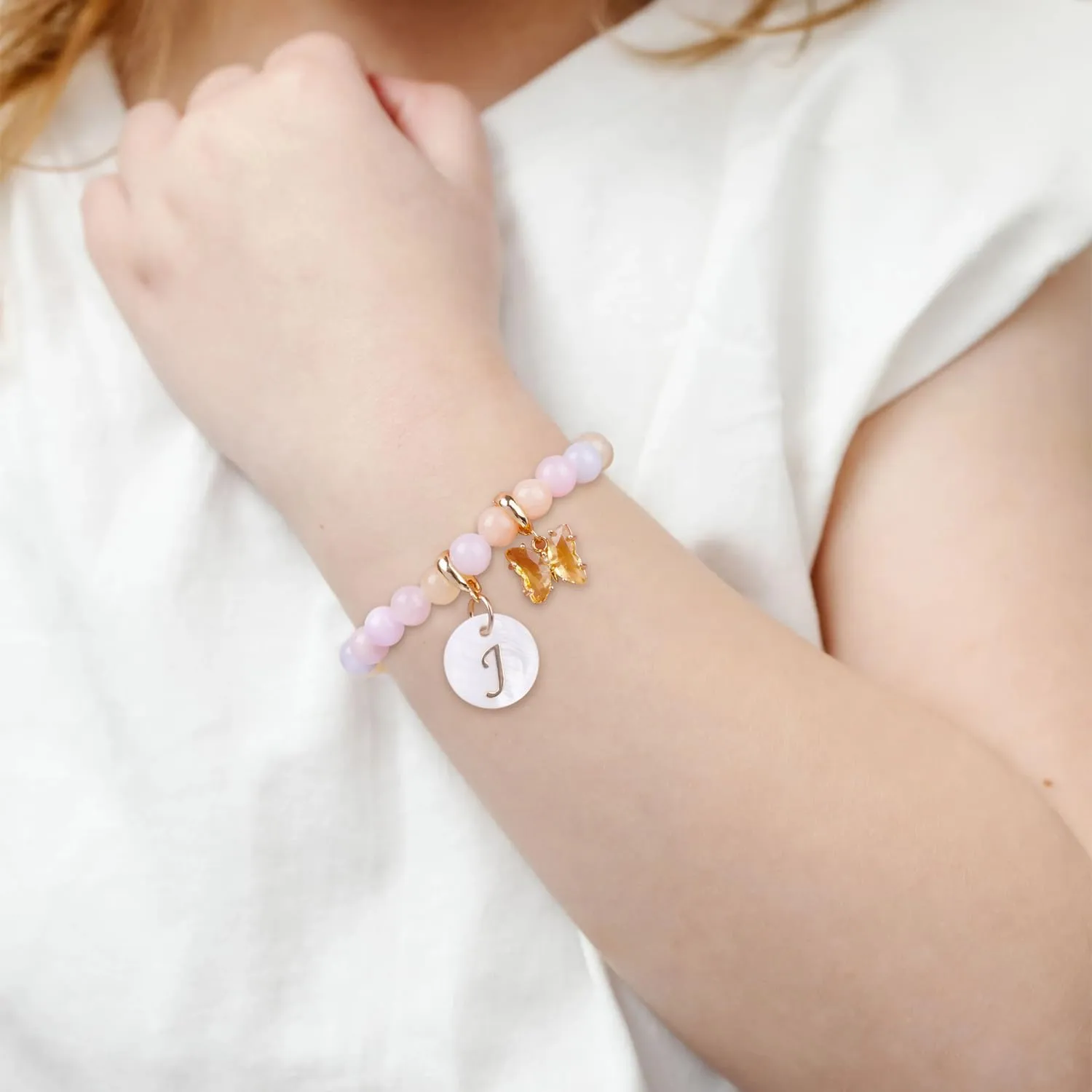 Baby Crystal Bracelet Customizable Birthstone Bracelet Customized Initials Girls' Charm Bracelets Suitable For Children Flower Girls Sister Birthday Wedding Party Baptism