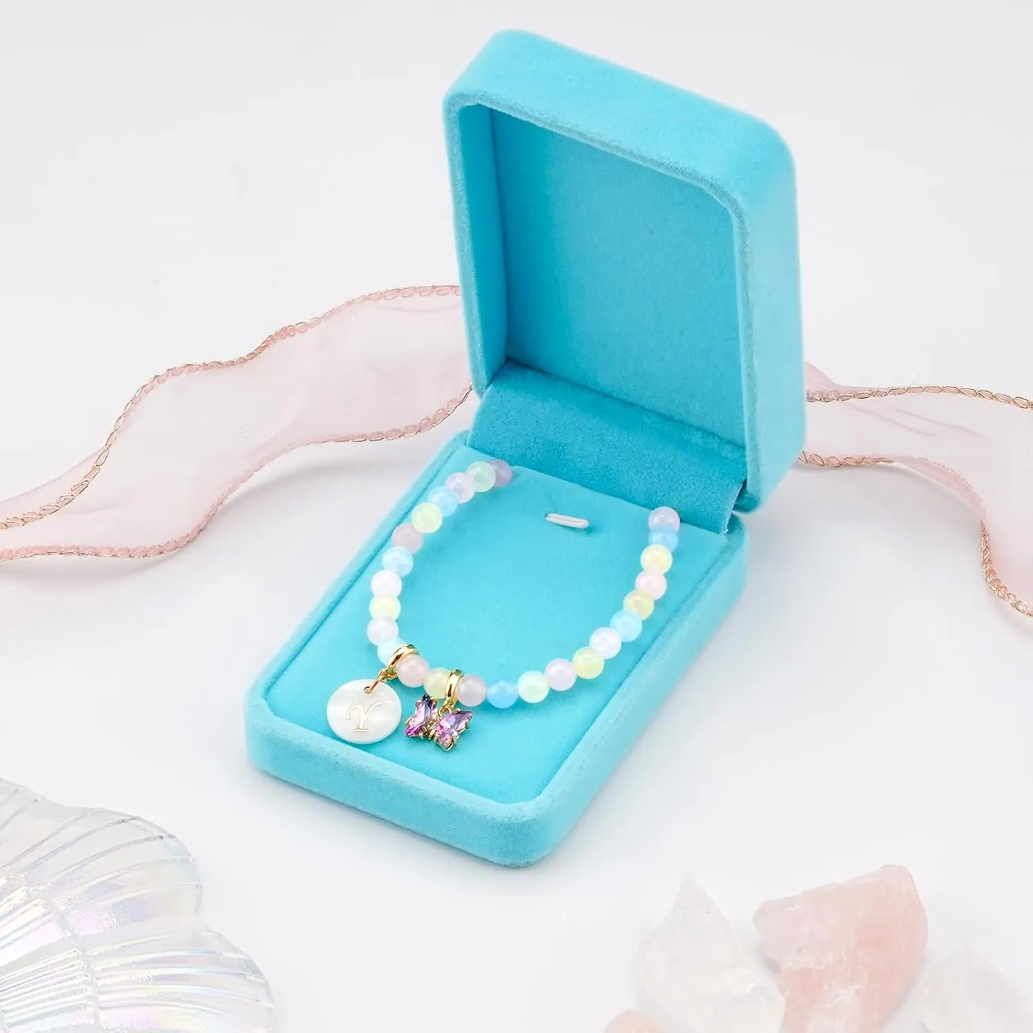 Baby Crystal Bracelet Customizable Birthstone Bracelet Customized Initials Girls' Charm Bracelets Suitable For Children Flower Girls Sister Birthday Wedding Party Baptism