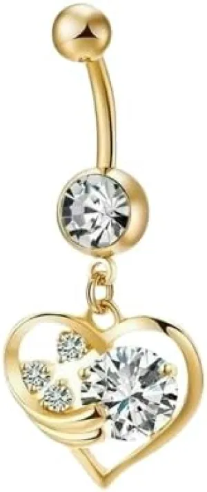Belly Button Ring Belly Button Piercing Surgical Steel Belly Rings Navel Rings Piercing Jewelry, White