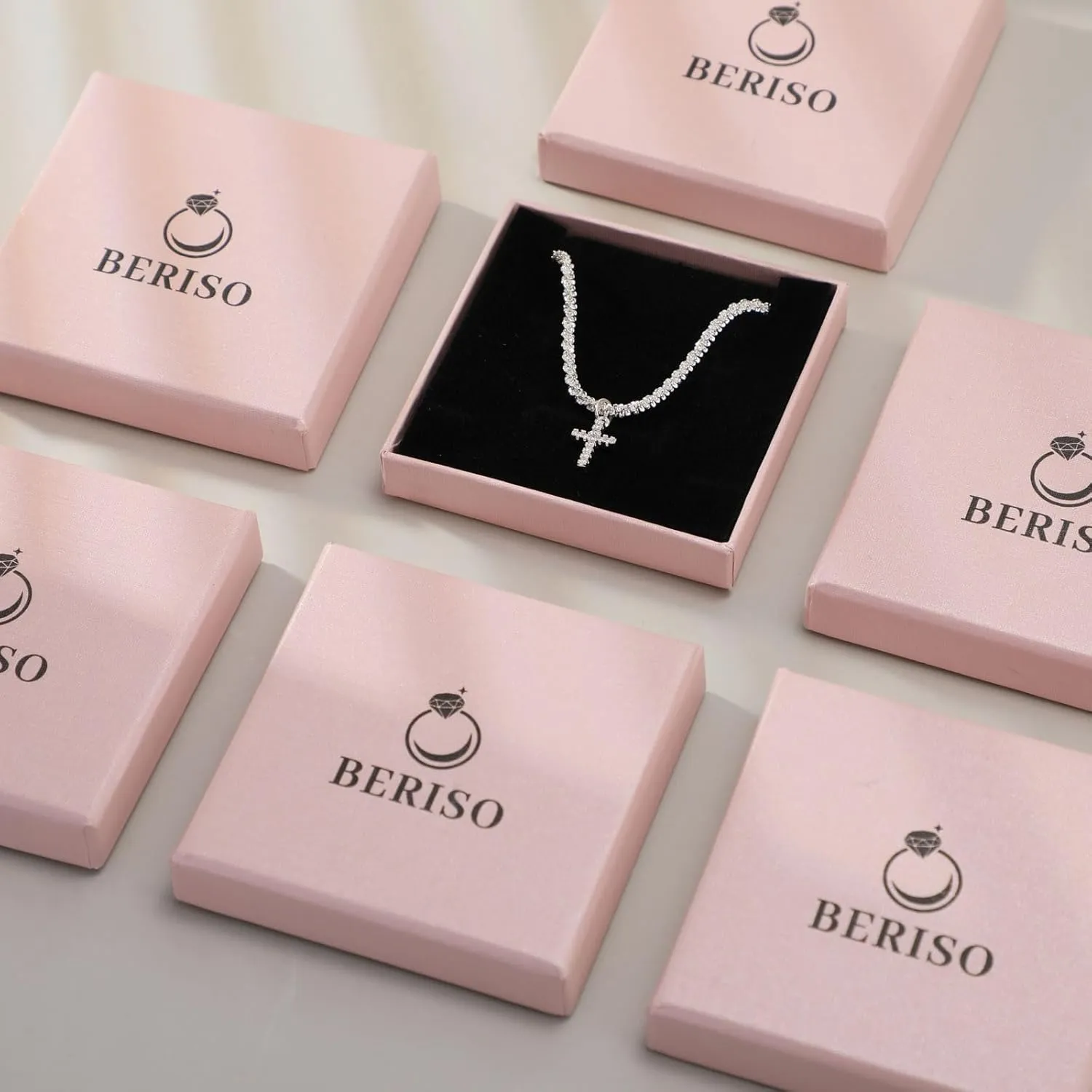 BERISO Layered Necklaces for Women,14K Gold/Silver Plated Dainty Choker Necklace Trendy Simple Paperclip Chain Figaro Rope Necklace Cuba Gold Jewelry for Women