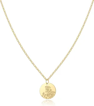 Birth Flower Necklace, Gold Plated Floral Pendant Necklaces for Women, Simple Dainty Birth Month Flower Necklace, Birthday Jewelry for Women - 12 Month