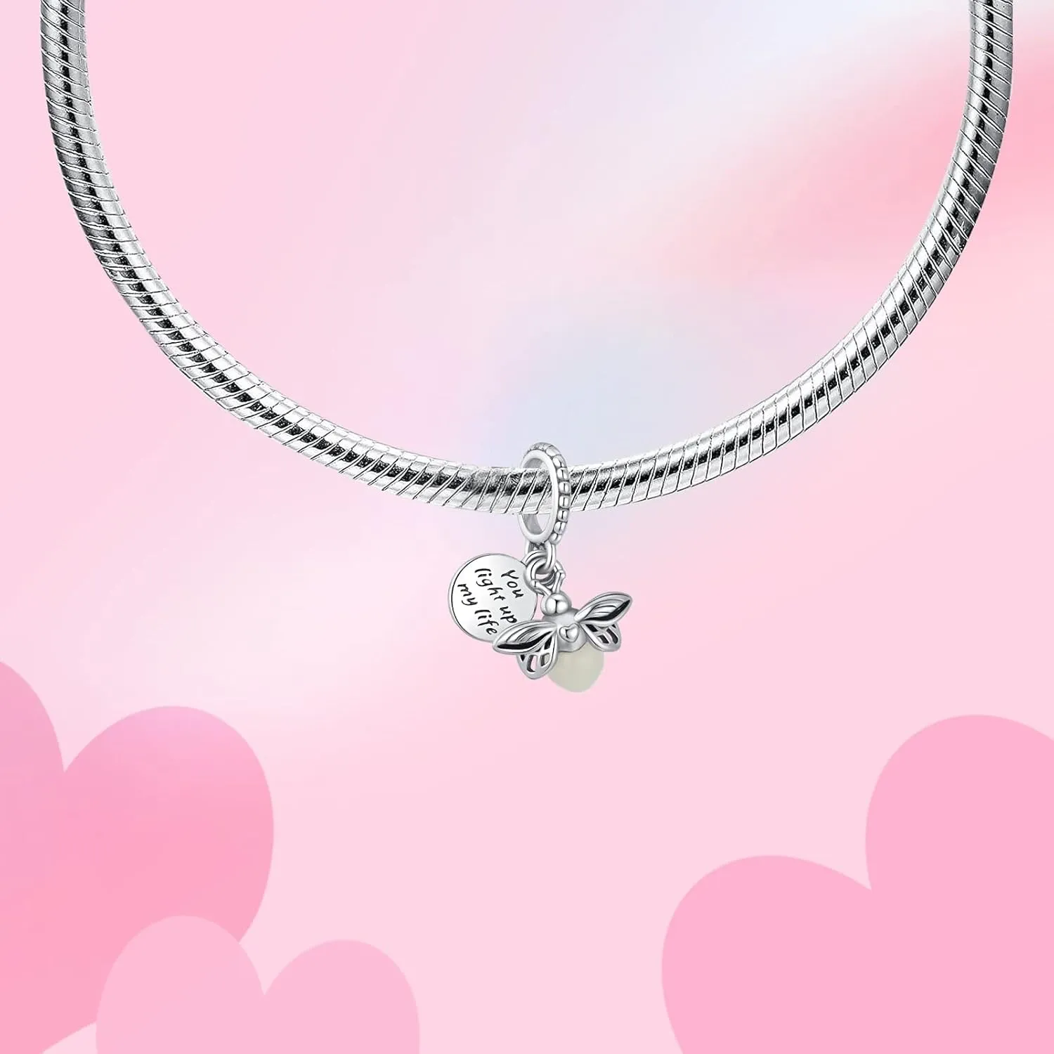 Birthday Fashion Love Heart Dangle Charm 925 Sterling Silver Charms fits Bracelets and Necklace Pendant Bead Charms Jewelry Present for Women Family Friends