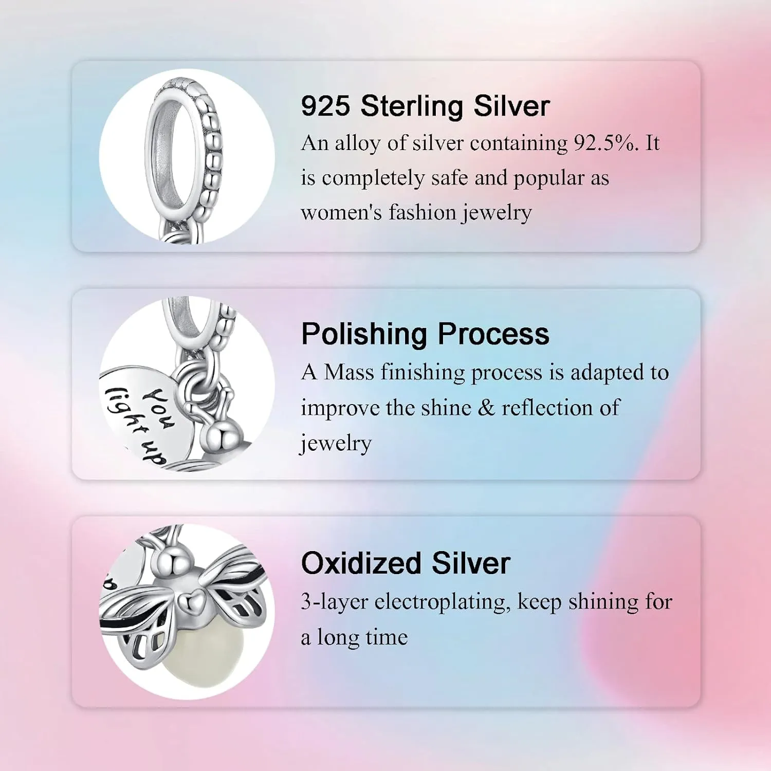 Birthday Fashion Love Heart Dangle Charm 925 Sterling Silver Charms fits Bracelets and Necklace Pendant Bead Charms Jewelry Present for Women Family Friends