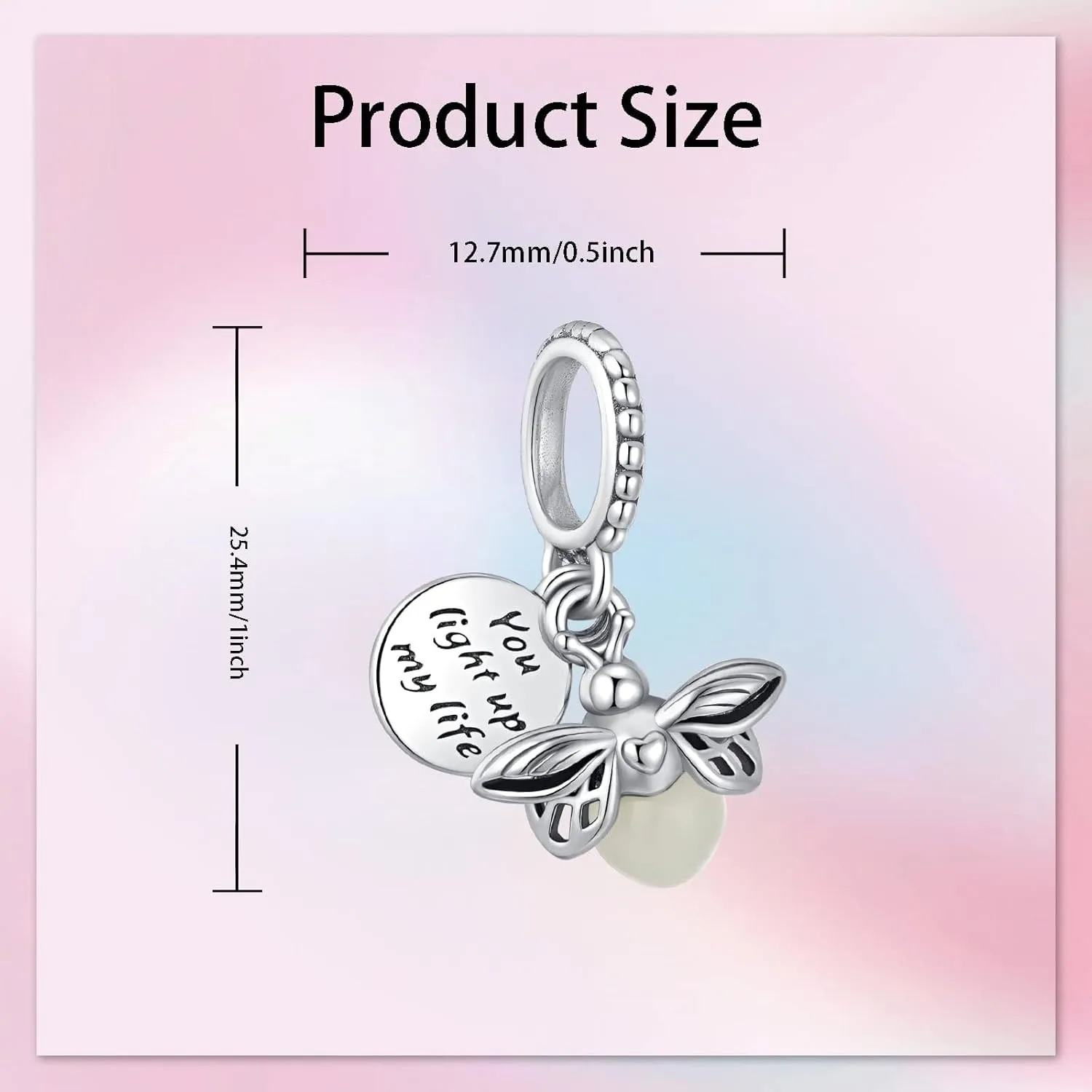 Birthday Fashion Love Heart Dangle Charm 925 Sterling Silver Charms fits Bracelets and Necklace Pendant Bead Charms Jewelry Present for Women Family Friends