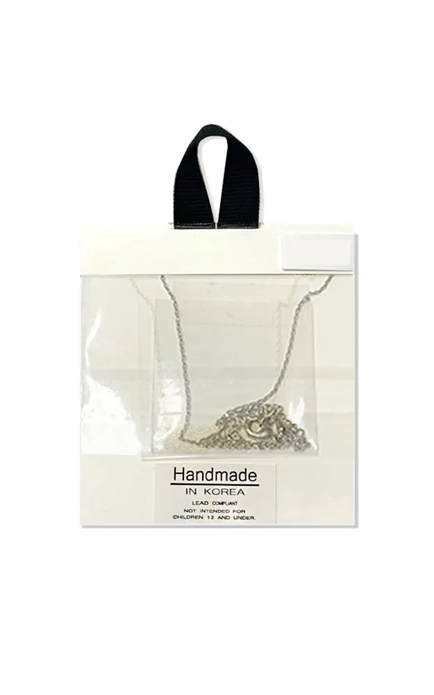 BJNA047RHCRY Rhodium Tear Drop Stones Pendant Necklace
