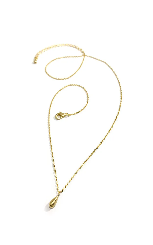 BJNA049GD Gold "Joyfull" Tear Drop Pendant Necklace