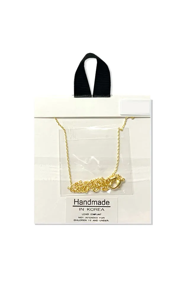 BJNA049GD Gold "Joyfull" Tear Drop Pendant Necklace