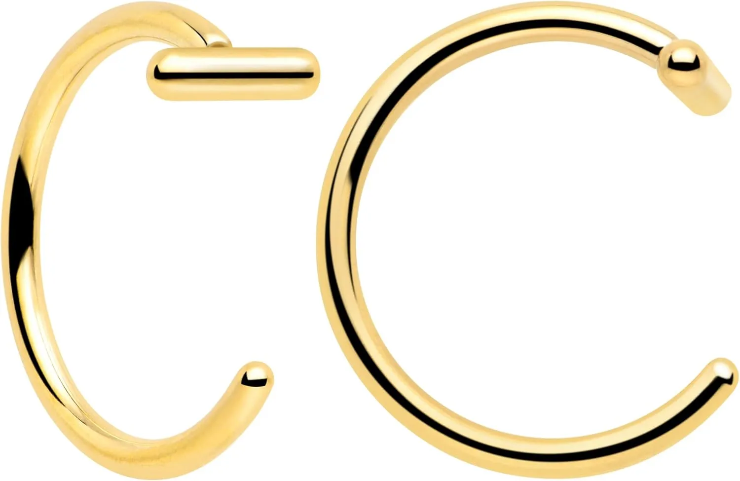 Body Candy Half Hoop Implant Grade Titanium Dazzling Round Open Hoop Earrings for Women Huggie Hoops
