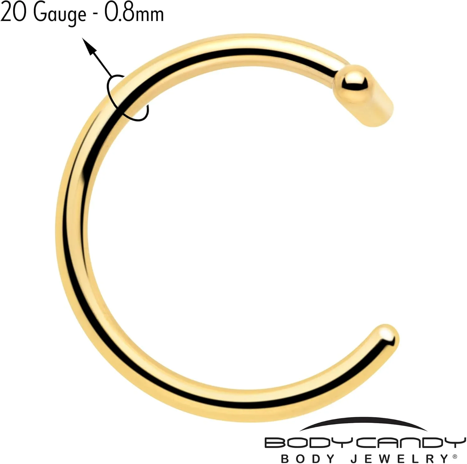 Body Candy Half Hoop Implant Grade Titanium Dazzling Round Open Hoop Earrings for Women Huggie Hoops