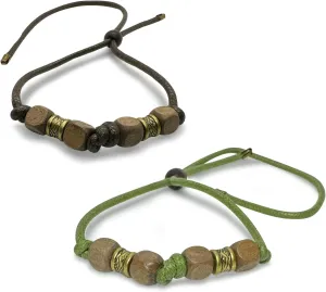 Boho Healing Crystal Beads Men Bracelets, Handmade Ankle Wrist Braided Bracelet Stacks for Women Jewelry Couples Friendship Strand Bracelets Yellow/Green/Gray/Light Brown/Dark Brown