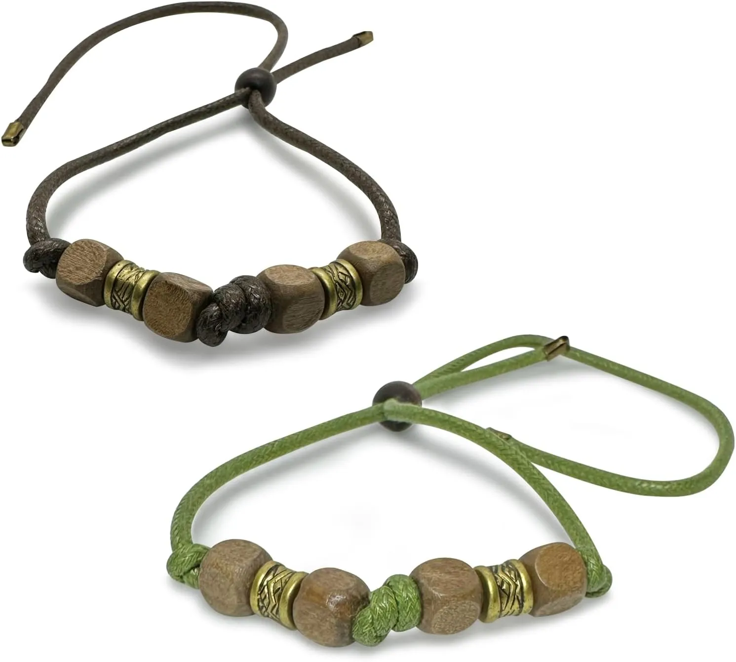 Boho Healing Crystal Beads Men Bracelets, Handmade Ankle Wrist Braided Bracelet Stacks for Women Jewelry Couples Friendship Strand Bracelets Yellow/Green/Gray/Light Brown/Dark Brown