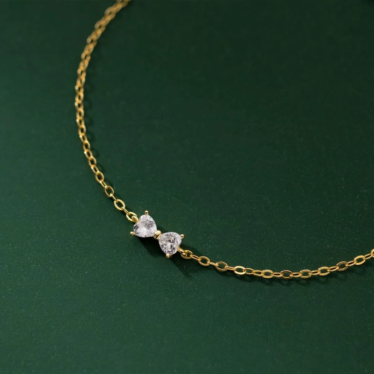 Bow Bracelet for Women 925 Sterling Silver 14K Gold Plated Adjustable Charm Bracelet Cute Dainty CZ Knot Friendship Link Bracelets Jewelry Birthday Graduation Gifts