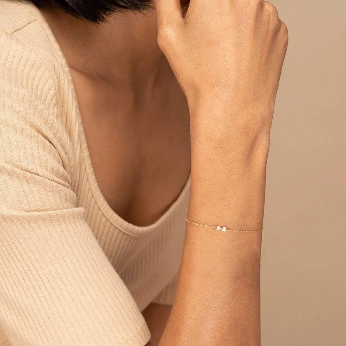 Bow Bracelet for Women 925 Sterling Silver 14K Gold Plated Adjustable Charm Bracelet Cute Dainty CZ Knot Friendship Link Bracelets Jewelry Birthday Graduation Gifts