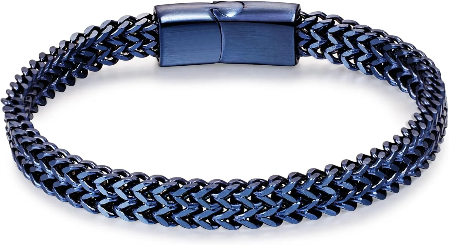 Bracelets for Men-Stainless Steel Magnetic Clasp Franco Chain Mens Bracelet