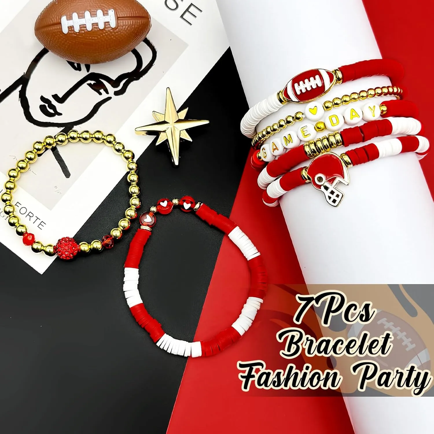 Bracelets for Women Football Accessories Set Jewelry Gifts for Teen Girls Women