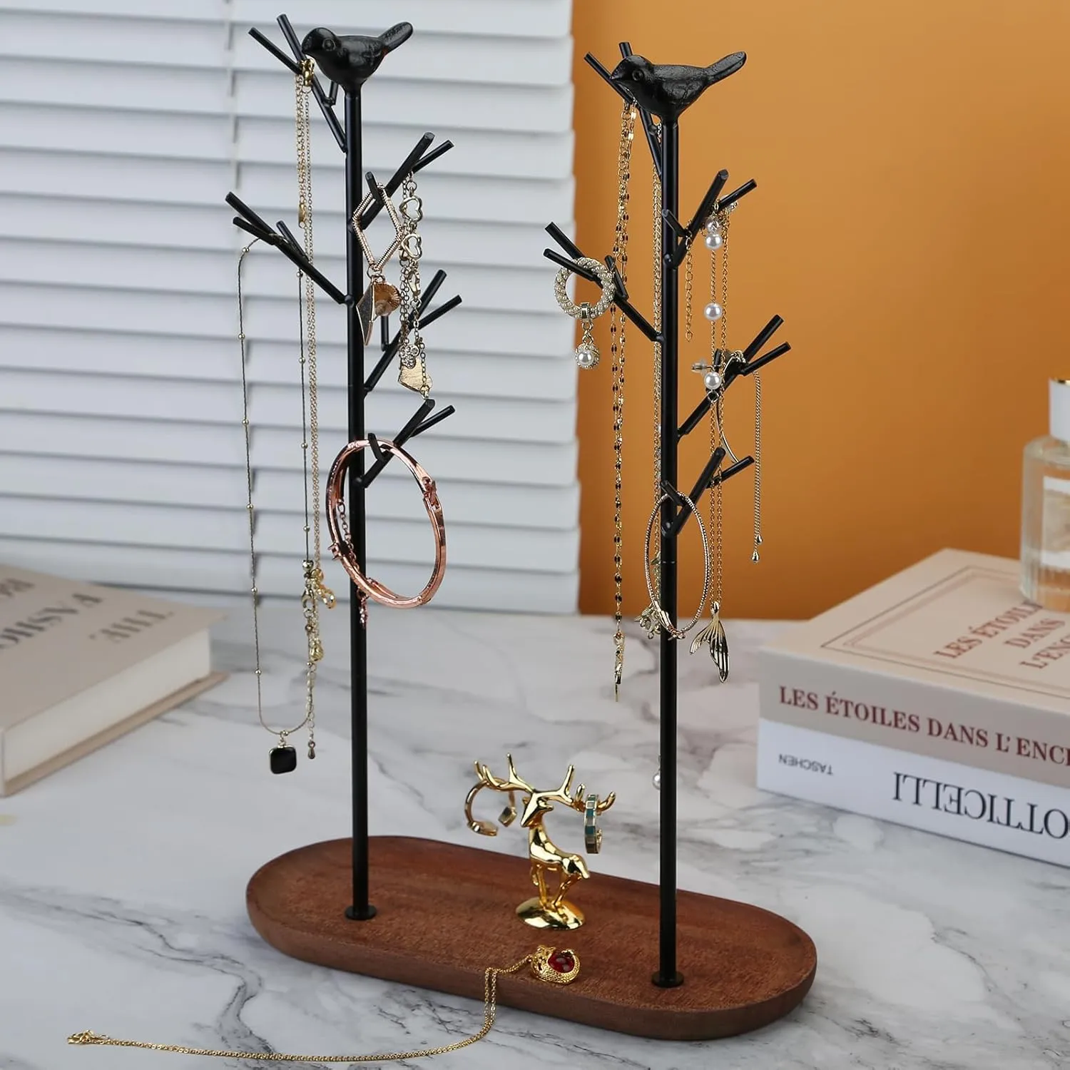 Branch Jewelry Rack Tree Tower Rack Hanging Organizer for Ring Earrings Necklace Bracelet,Suitable for living rooms, bathrooms,offices,etc.