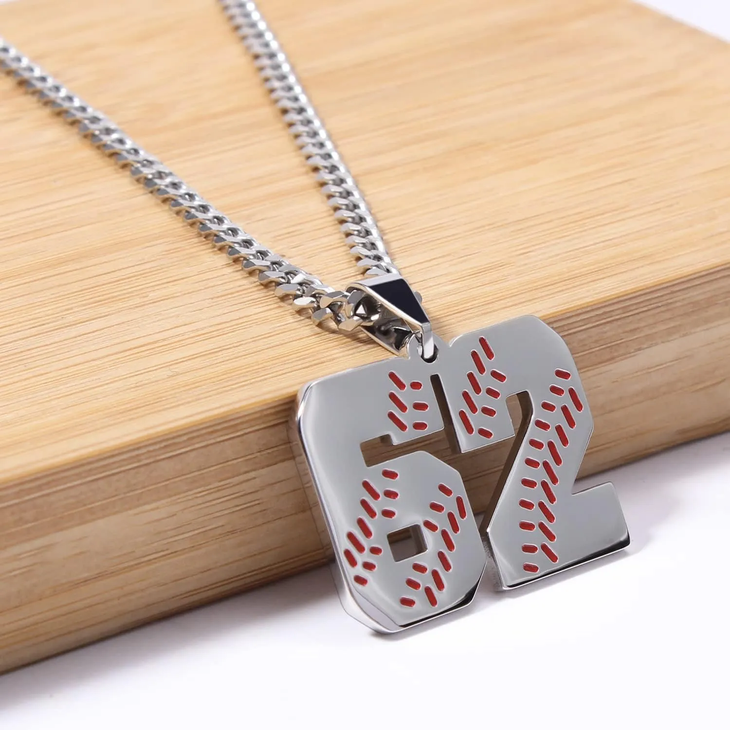 Btysun Baseball Necklaces Baseball Jersey Number 0-99 Charms Pendant Stainless Steel Necklace for Men Baseball Gifts Dad Husband Christmas Gift for Him Mens Jewelry