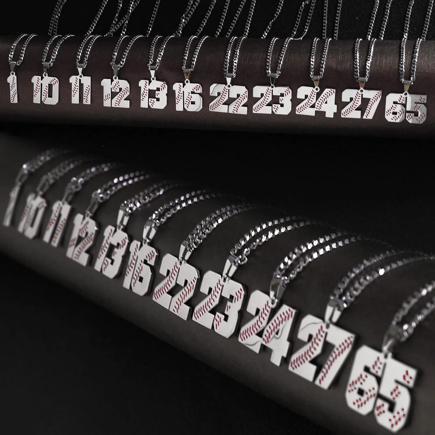 Btysun Baseball Necklaces Baseball Jersey Number 0-99 Charms Pendant Stainless Steel Necklace for Men Baseball Gifts Dad Husband Christmas Gift for Him Mens Jewelry