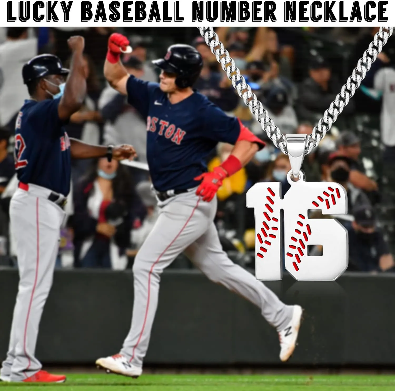 Btysun Baseball Necklaces Baseball Jersey Number 0-99 Charms Pendant Stainless Steel Necklace for Men Baseball Gifts Dad Husband Christmas Gift for Him Mens Jewelry