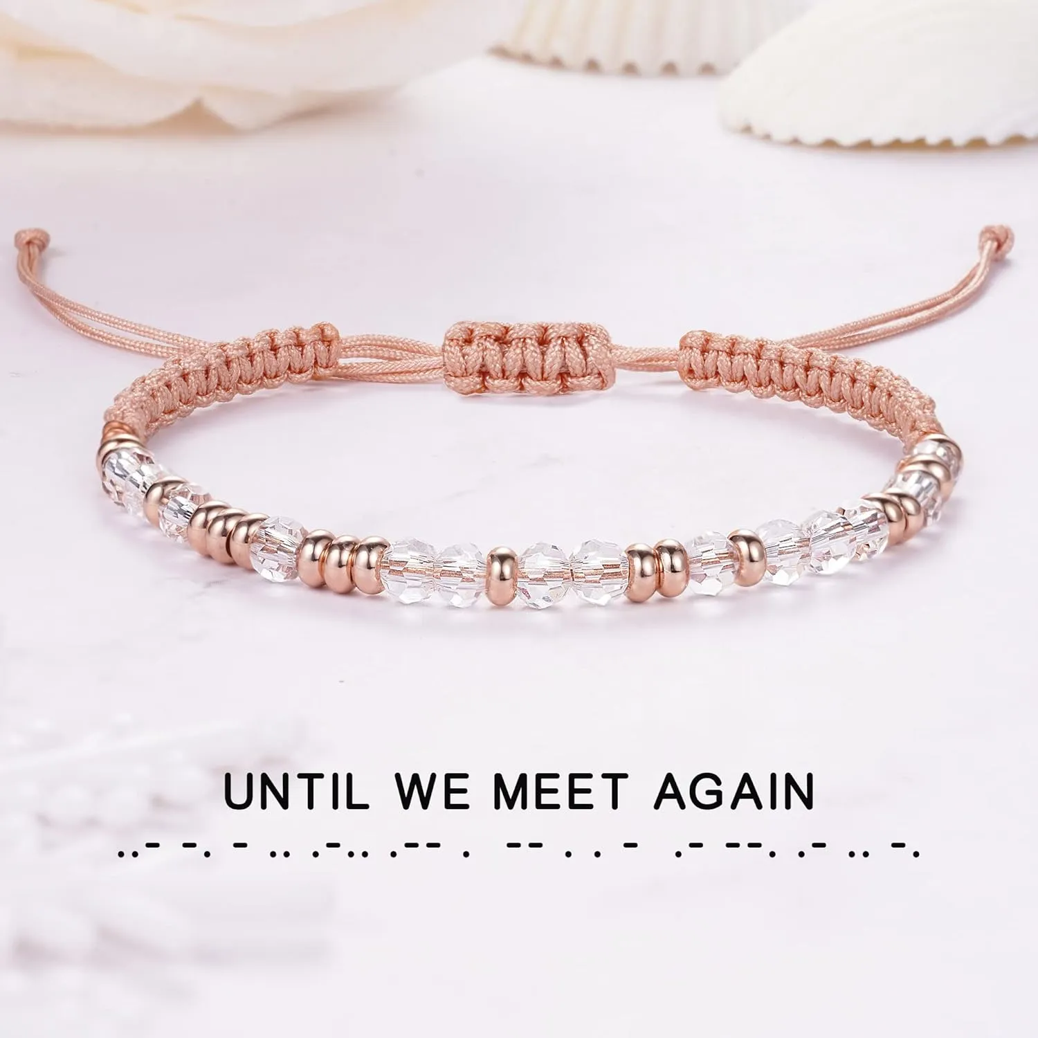 Btysun Morse Code Bracelets for Women Christmas Gift Stocking Stuffers for Teens Pink Braided Bracelets Inspirational Best Friend Birthday Gifts for Her High School Graduation Gifts for Her 2025 Mom Bracelet Jewelry
