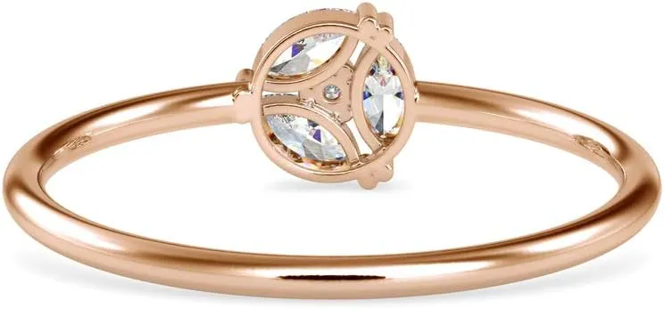 Certified Wedding Ring Studded with Marquise & Round Cut Natural Diamond in 14K White/Yellow/Rose Gold Bridal Ring for Women | Couple Promise Ring for Her | Natural Diamond Ring (0.16 Ct, IJ-SI)