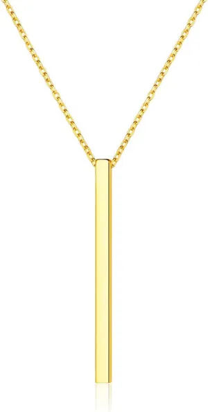 ChicSilver Customizable Vertical Bar Pendant Necklace 925 Sterling Silver Y Necklace Simple Fashion Jewelry Gifts for Women(with Gift Box)