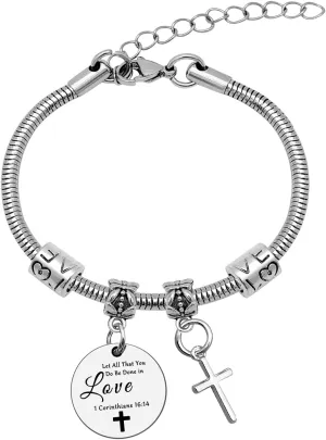 Christian Bible Verse Bracelet Christian Gifts for Women Inspirational Religious Gifts for Her Best Friends Sister Wife Bangle Bracelets Baptism Gifts Christmas Birthday Jewelry for Mother